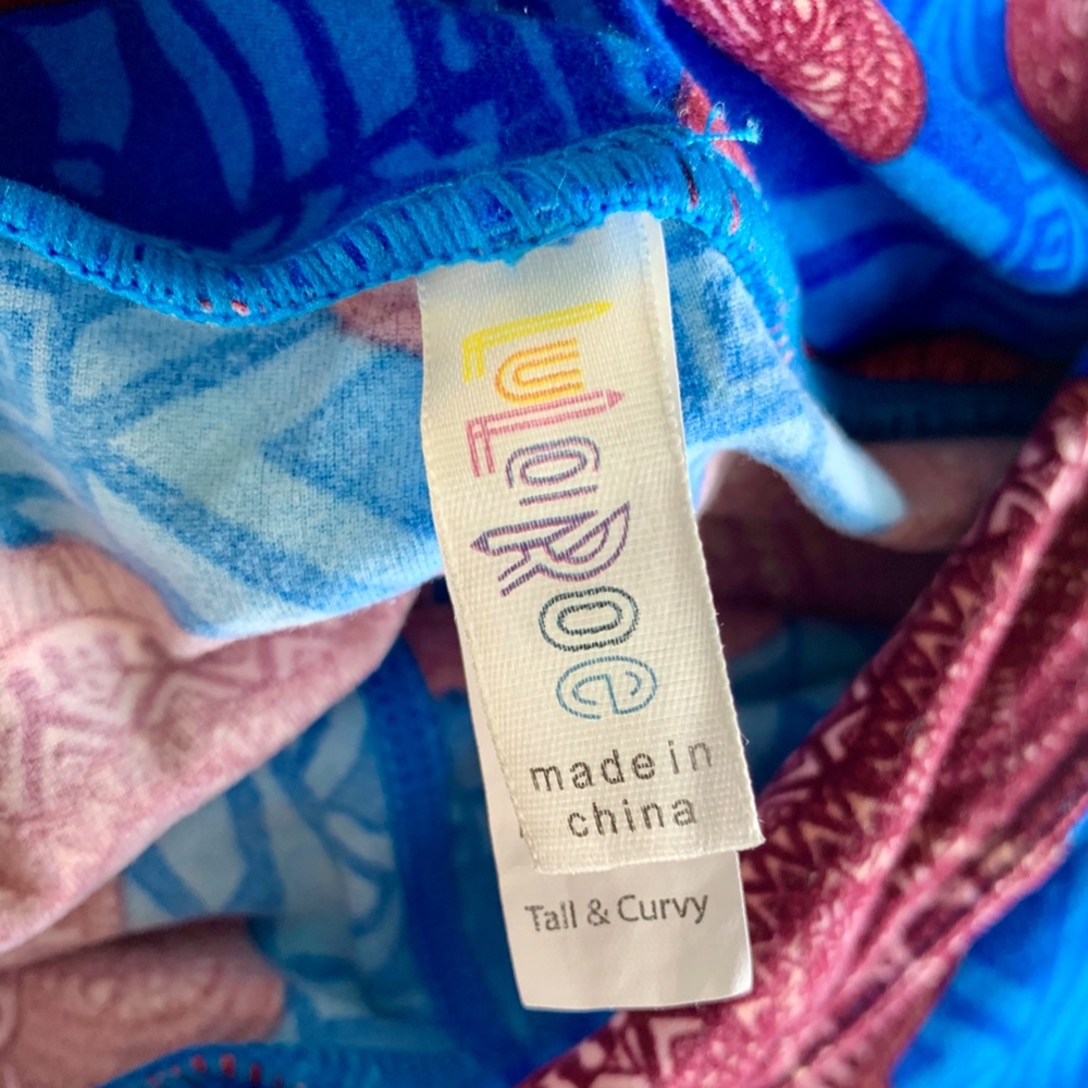 LuLaRoe HTF Unicorn Mosaic Bear Royal Blue EUC TC - Picture 3 of 3